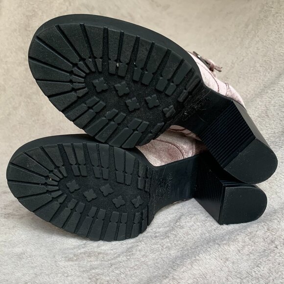 Madden Girl Jitter Jitt Crushed Velvet Lace Up Platform Heeled Boots Sz8 - Picture 12 of 16